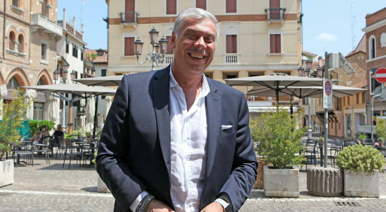 Treviso, candidati sindaco discutono durante una festa democratica, con focus su Pelloni e Schiavon