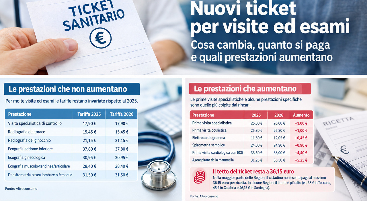 ticket visite ed esami nuovi prezzi quanto si pagher224 in pi249 le tabelle con le variazioni per prestazione da Ilmessaggero.it ticket visite ed esami nuovi prezzi quanto si pagher224 in pi249 le tabelle con le variazioni per prestazione