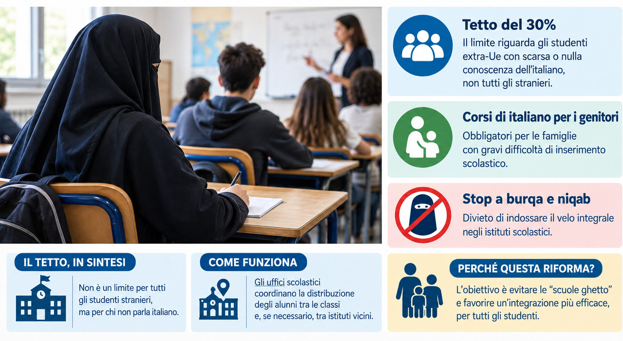 scuola tetto agli studenti stranieri in classe e stop al burqa cosa prevede davvero il decreto meloni da Ilmattino.it scuola tetto agli studenti stranieri in classe e stop al burqa cosa prevede davvero il decreto meloni
