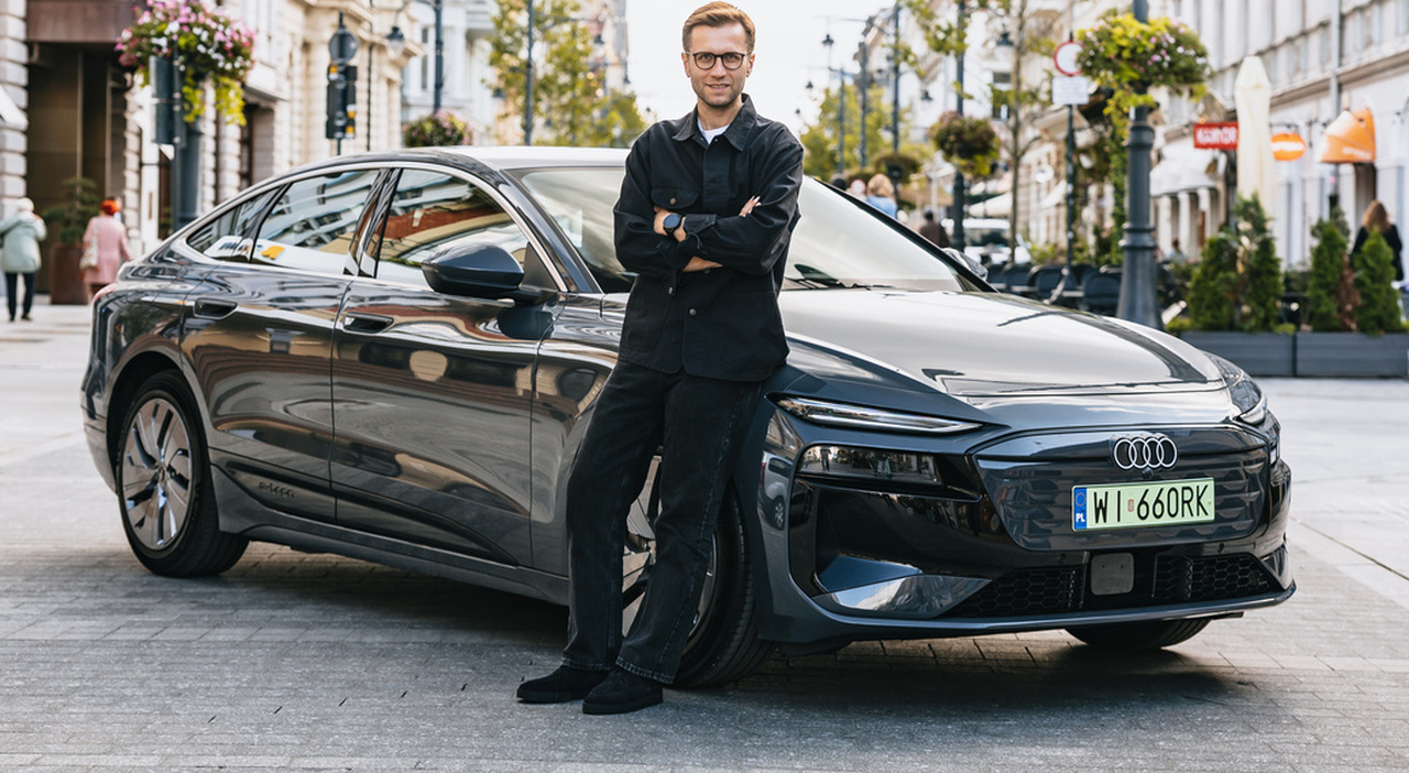 il Campione europeo rally Miko Marczyk con la Audi A6 Sportback e-tron