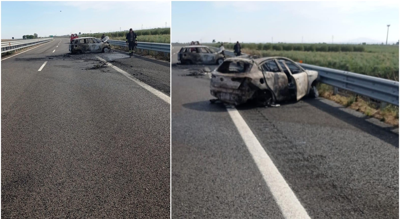 assalto a portavalori sulla a14 a foggia autostrada bloccata mezzi in fiamme e spari
