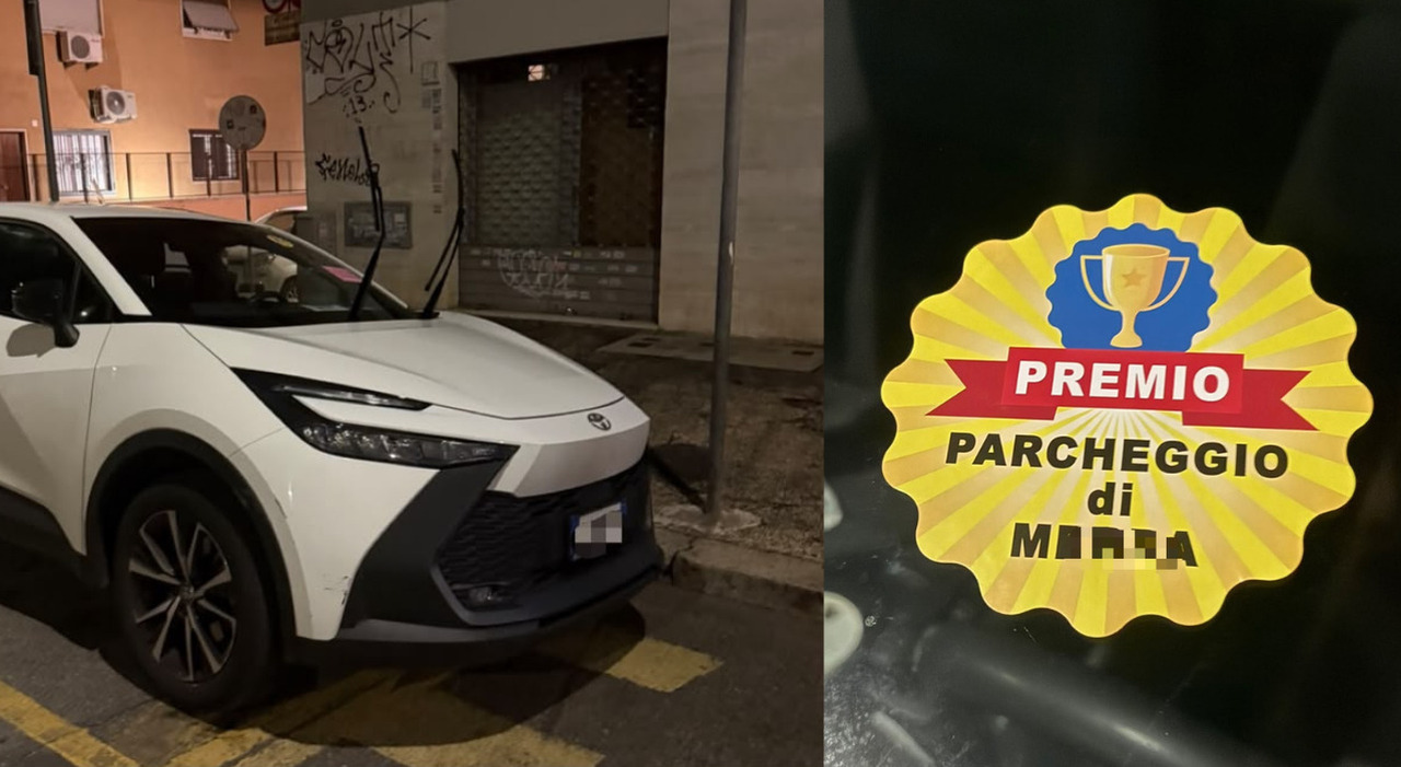 Roma, occupa un parcheggio riservato ai...