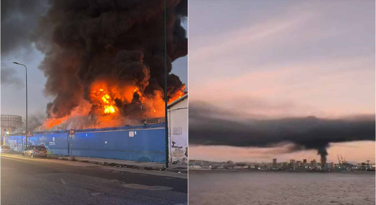 napoli incendio in un capannone in via brin nube di fumo nero visibile in tutta la citt224 foto e video da Ilmattino.it napoli incendio in un capannone in via brin nube di fumo nero visibile in tutta la citt224 foto e video