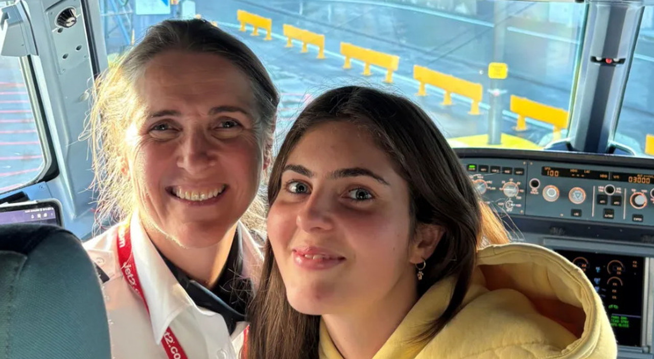 Mamma pilota (di linea) porta la figlia e i...