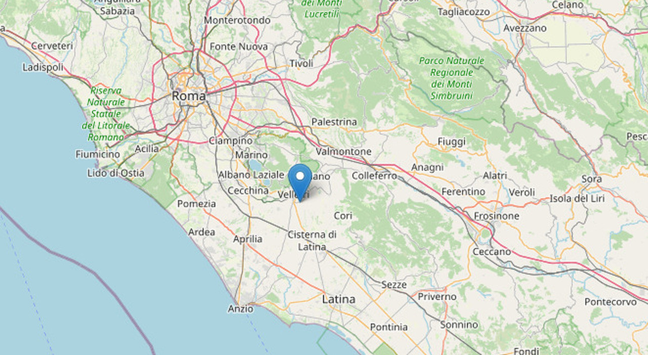 Scossa di magnitudo 2.7 avvertita a Velletri e a Sud di Roma