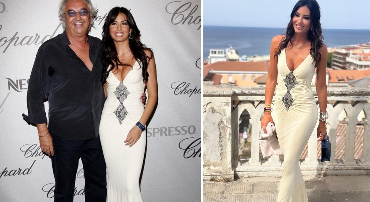 Elisabetta Gregoraci torna a Soverato: il vestito “riciclato” dal Festival  di Cannes del 2008 per il matrimonio in famiglia