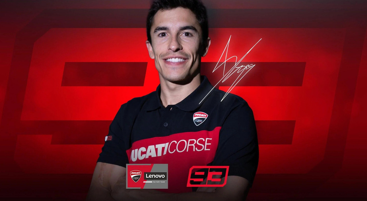 Marc Marquez con la divisa ufficiale Ducati