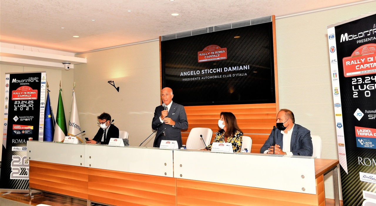 La presentazione del Rally di Roma con il presidente Aci Angelo Sticchi Damiani