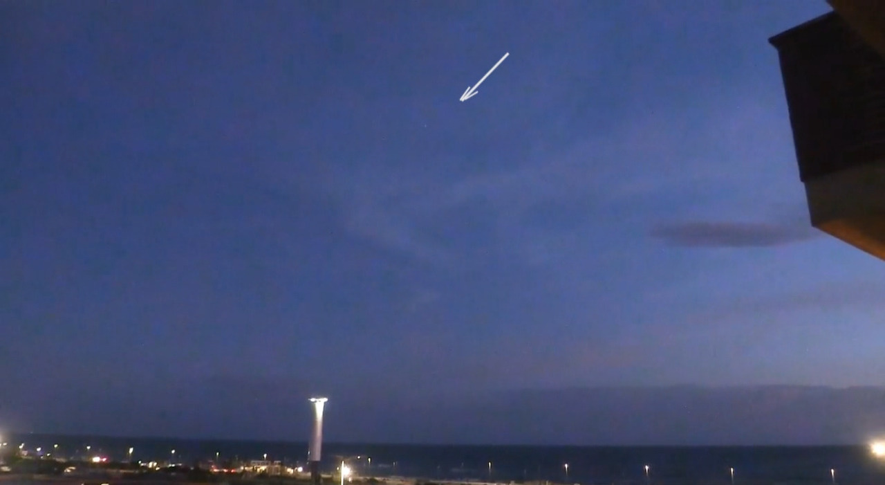 Il passaggio della stazione spaziale con Samantha Cristoforetti visto  questa sera da Ostia