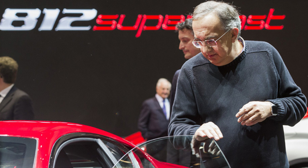 Sergio Marchionne, presidente di Ferrari al salone di Ginevra per la presentazione della nuova 812 Superfast