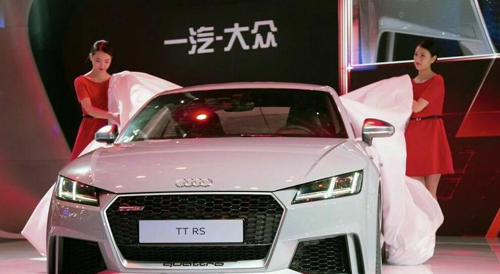 La presentazione di un modello Audi in Cina