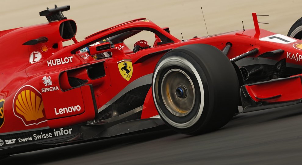 La Ferrari di Raikkonen nei test del Montmelò
