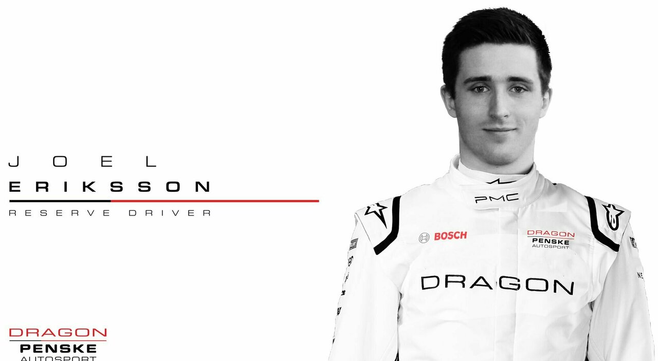 Joel Eriksson, che sarà al volante di uno dei due bolidi a zero emissioni della scuderia americana Dragon Penske in Messico