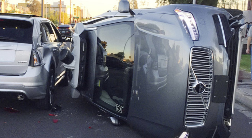 La Volvo a guida autonoma di Uber coinvolta nell'incidente