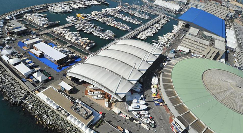 Una panoramica della fiera di Genova in occasione del salone nautico 2016