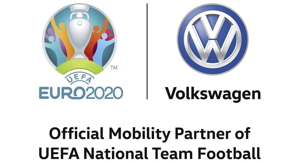 I loghi di Euro 2020 di Uefa e quello di Volkswagen