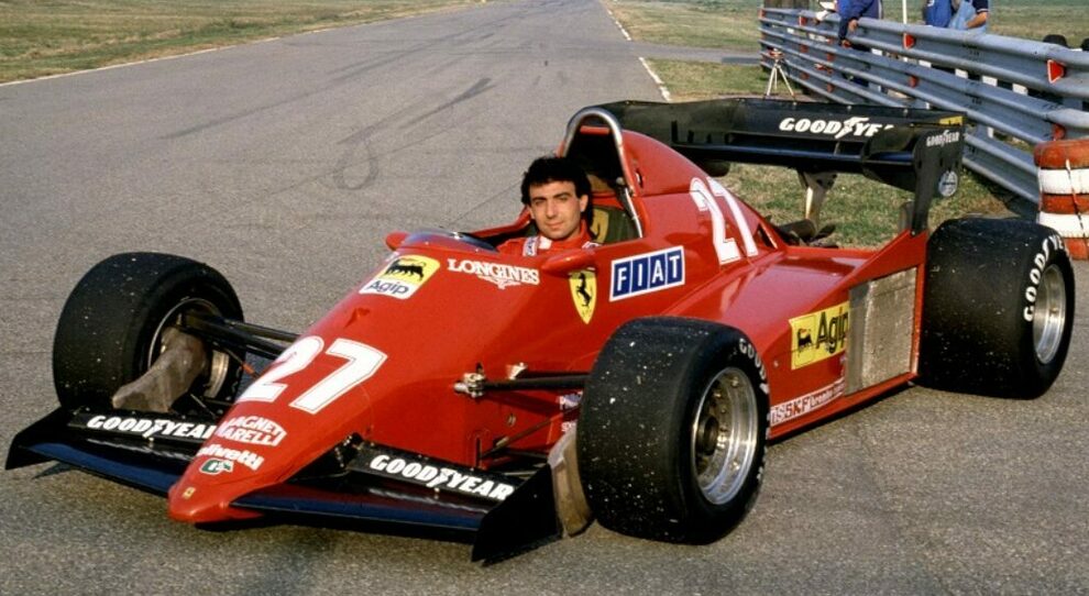 Michele Alboreto a bordo della sua Ferrari