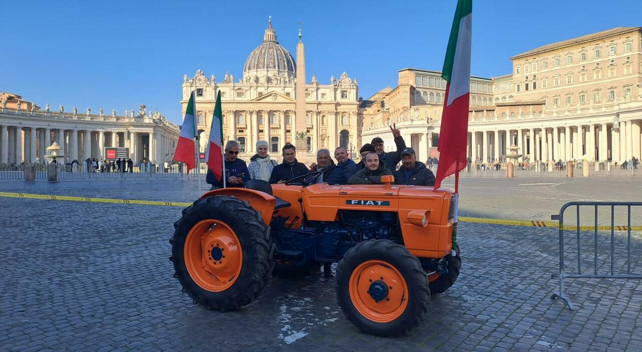Farmers Seek Papal Blessing in Their Struggle: Tractors and a Cow Arrive at St. Peter's