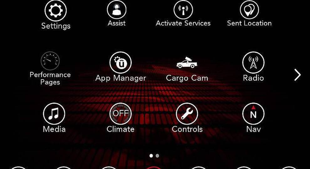 Una schermata delle App in un'automobile