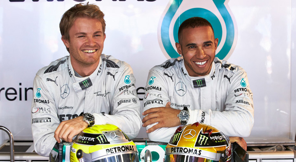 NIco Rosberg (a sinistra) e Lewis Hamilton