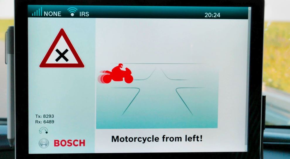 La schermata di un sistema di allerta Bosch