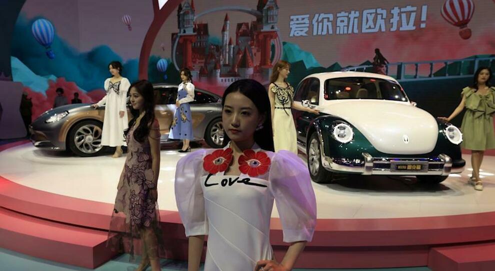 Uno stand dello Shanghai Auto Show 2021