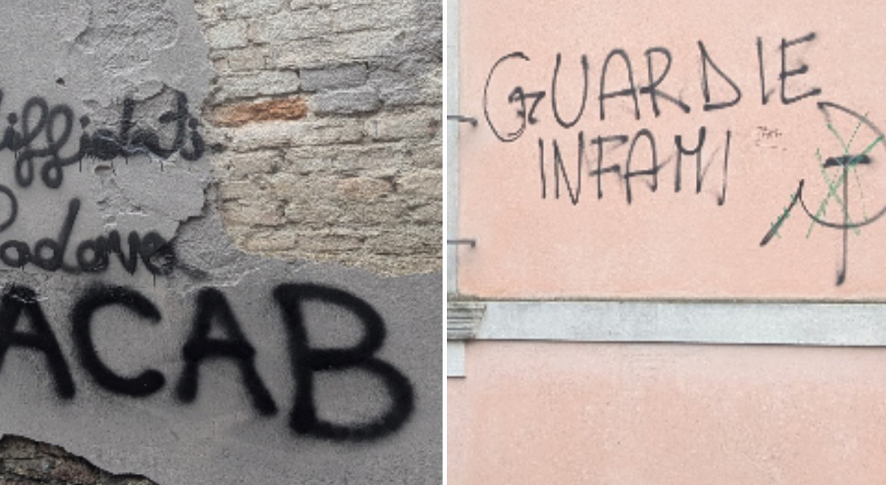 Polizia, scritte offensive in centro: la questura dispone la mappatura