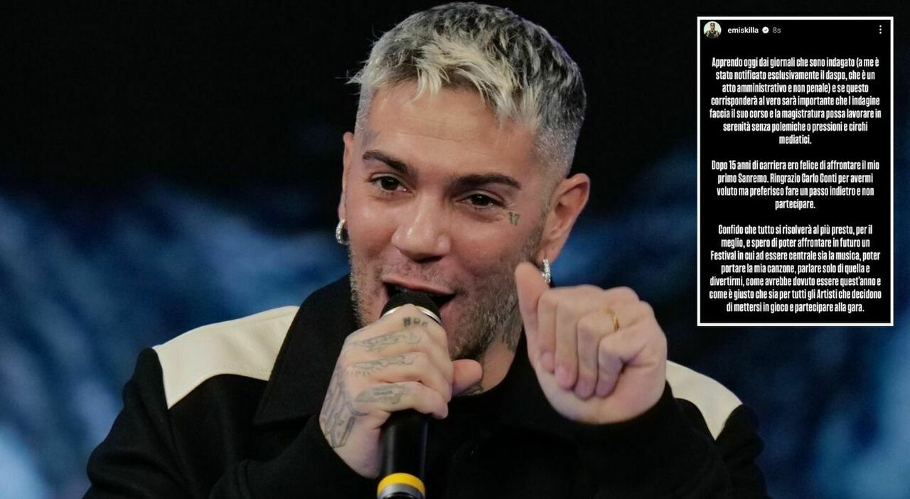 Emis Killa rinuncia a Sanremo: «Passo indietro». Il rapper indagato nell