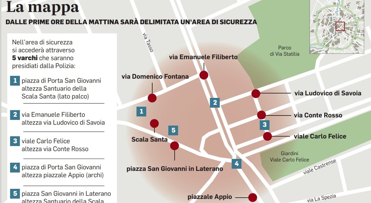 Concertone May Day, expected 200 thousand in Piazza San Giovanni.  Traffic and public transport planner: map
