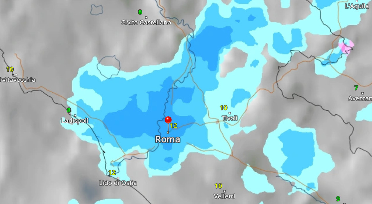 Réveil pluvieux à Rome : alerte jaune et prévisions météorologiques