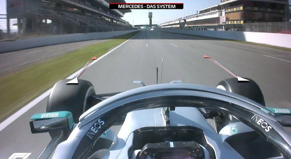 La Mercedes F1 da cui si vede il movimento del DAS