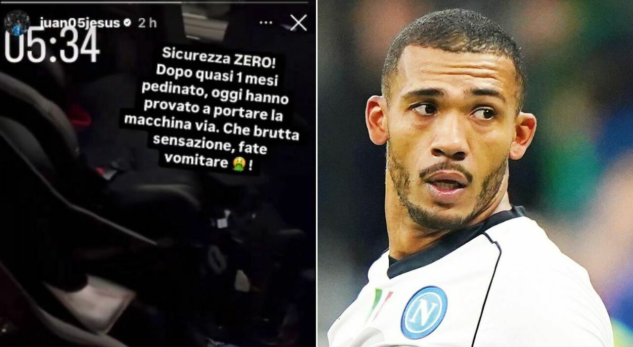 Juan Jesus, tentato furto d'auto a Napoli: «Pedinato da un mese, in questa città non mi sentirò più al sicuro»