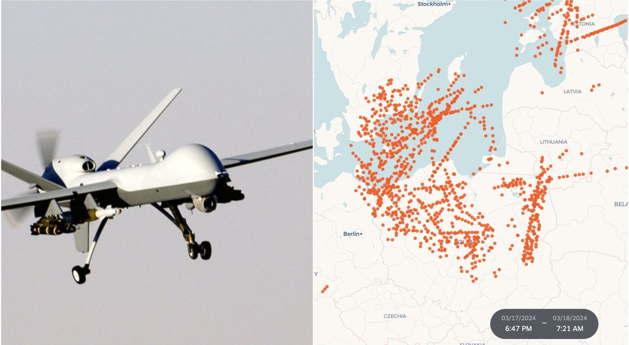 Drone Usa MQ9 Reaper perde il segnale in volo sopra Kaliningrad, atterraggio d