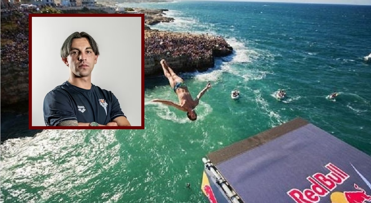 Red Bull Cliff Diving Polignano, atleta russo Nikita Fedotov atterra male e perde conoscenza dopo il tuffo