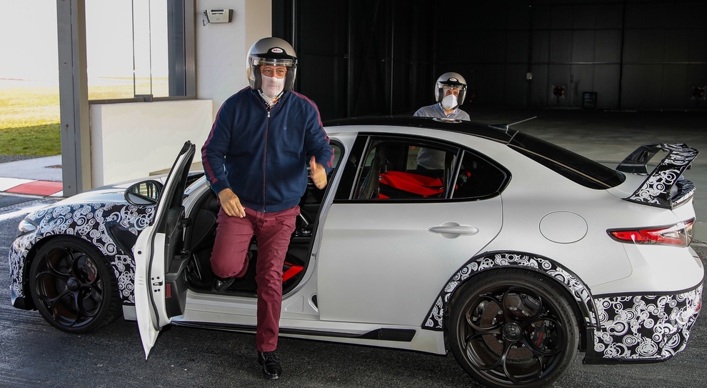 Il ceo di Alfa Romeo Jean-Philippe Imparato a Balocco dopo aver provato la Giulia GTA