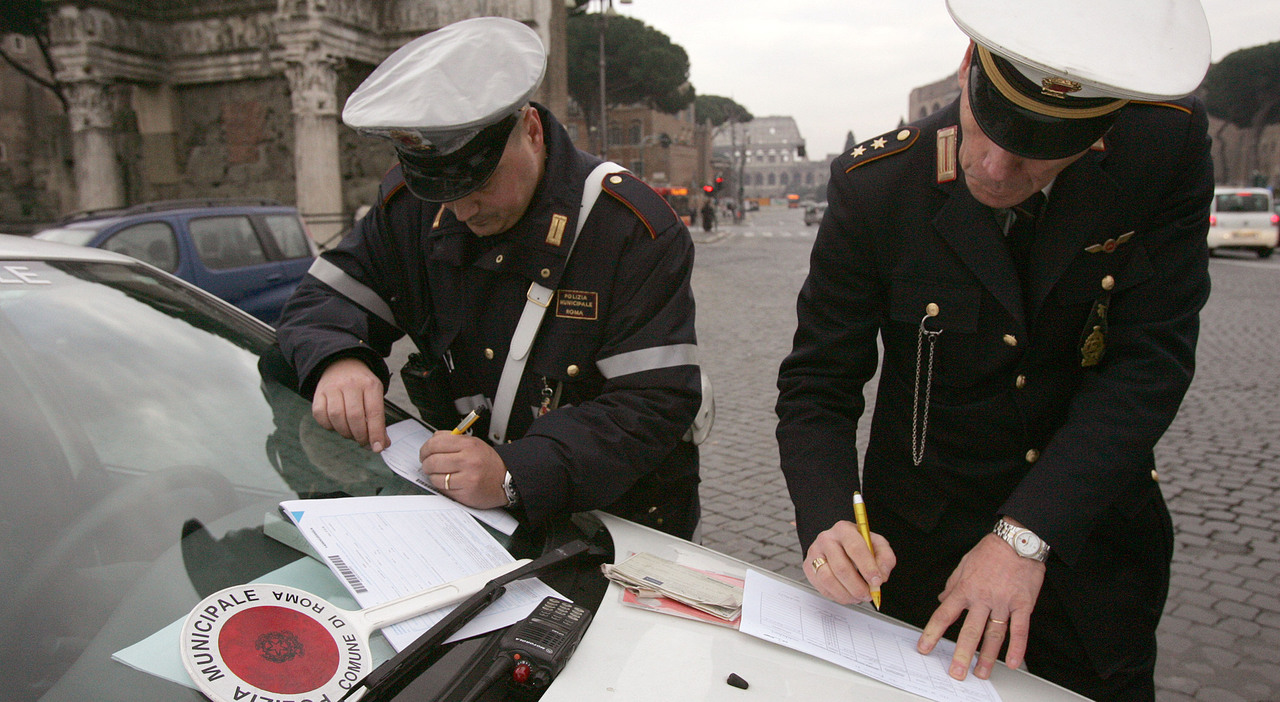 Una multa da parte di della Polizia di Roma Capitale