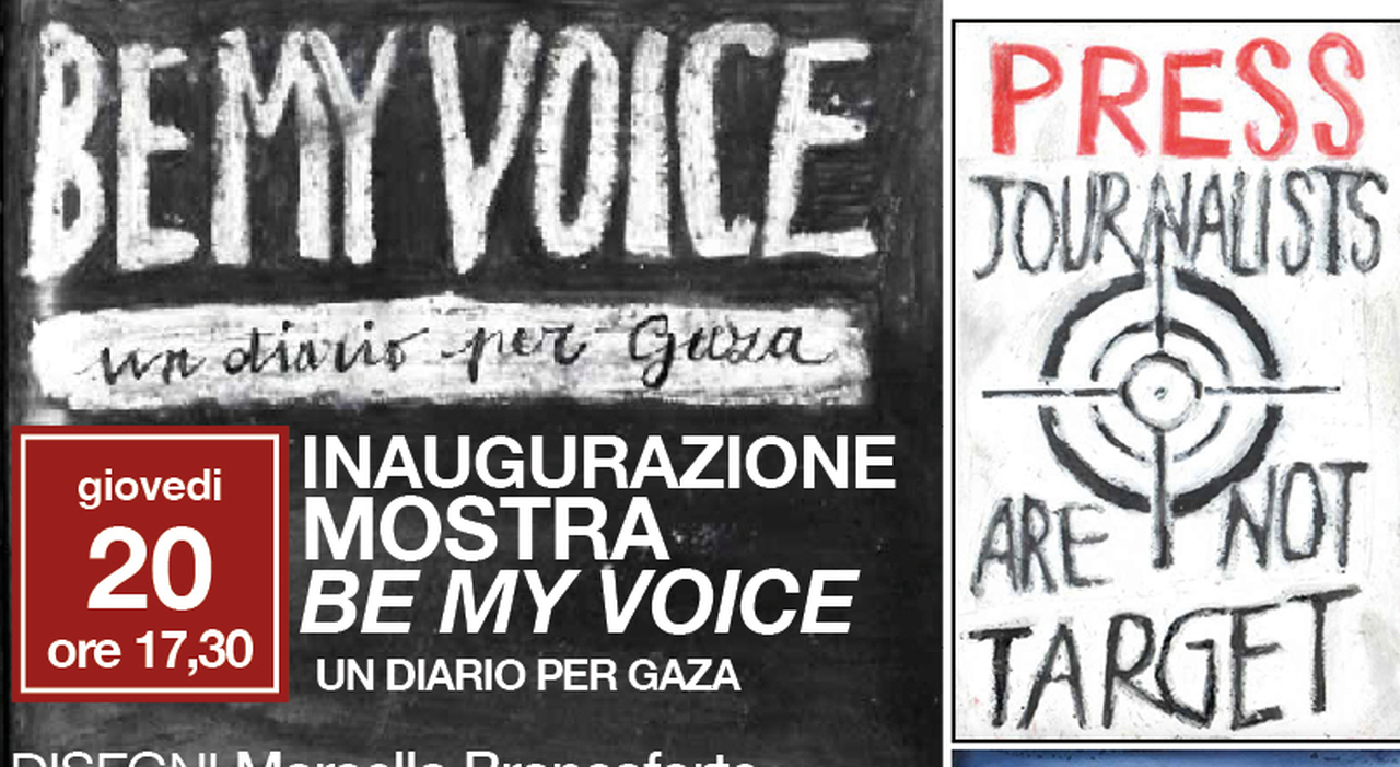 Mostra “Be my voice, un diario per Gaza” alla Biblioteca Comunale Al Tempo Ritrovato di Sacrofano