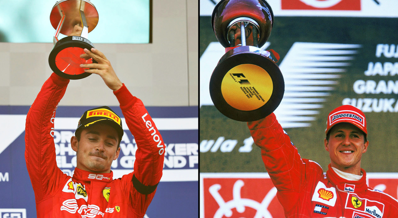 Charles Leclerc e Michael Schumacher