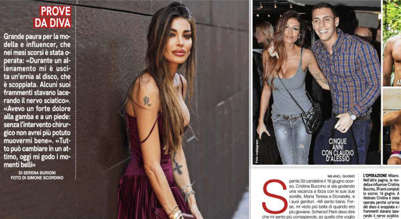 Cristina Buccino ha rischiato di non camminare più: operata d'urgenza alla schiena