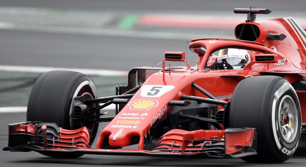La Ferrari SF71H di Sebastian Vettel