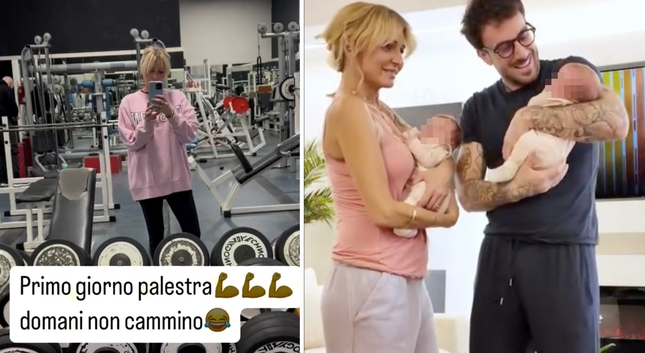 Veronica Peparini, returning to the gym a month after giving birth to her twins: “I won’t walk tomorrow”