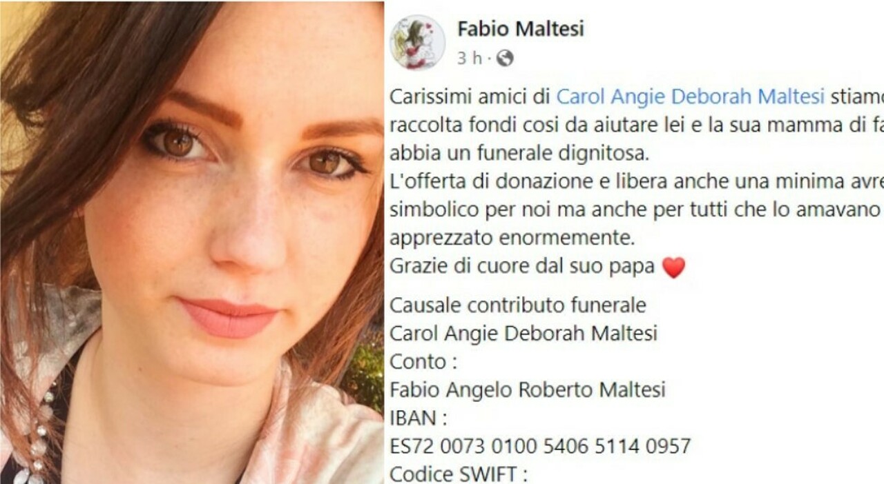 Charlotte Angie, lappello del padre sui social «Raccolta fondi tra gli amici per un funerale dignitoso»