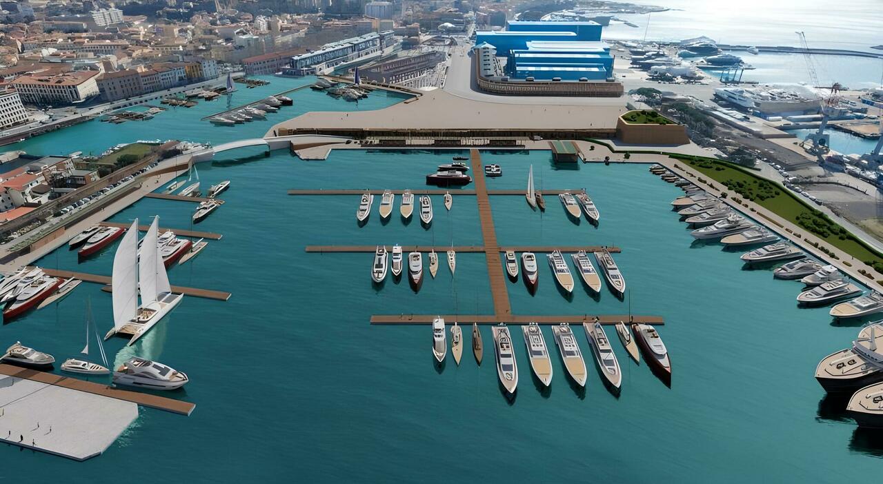 Il rendering del nuovo porto di Livorno