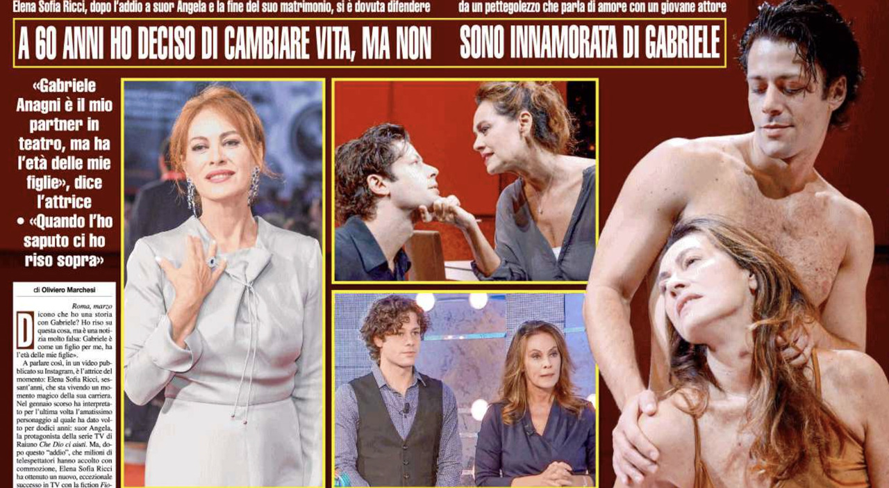 Elena Sofia Ricci smentisce il flirt con Gabriele Anagni (di 31 anni): «Ma  quale storia, potrebbe essere mio figlio»