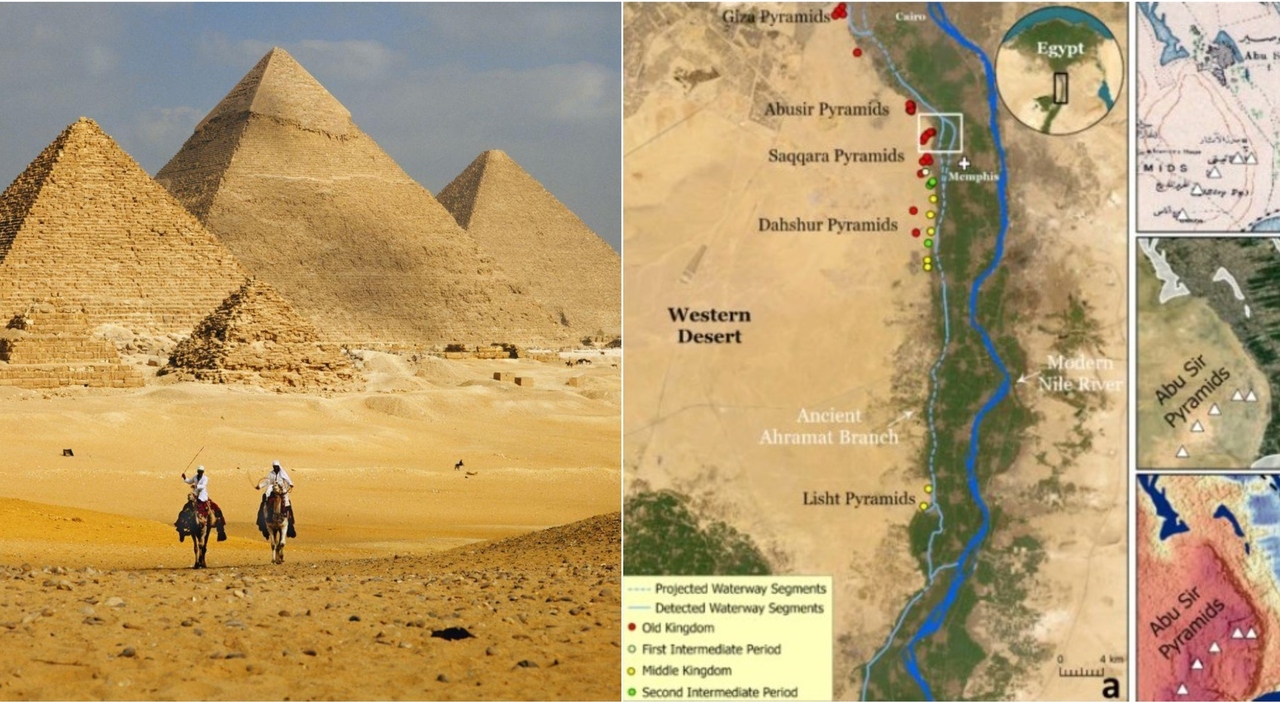 Descubrimiento de un brazo perdido del río Nilo en Egipto.  Imágenes de satélite