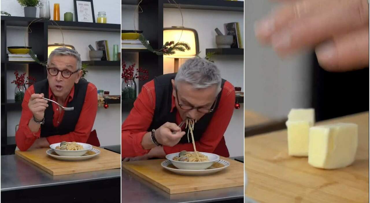 Spaghetti alle vongole di Bruno Barbieri, il burro fa infuriare follower:  «E lei sarebbe uno chef stellato?»