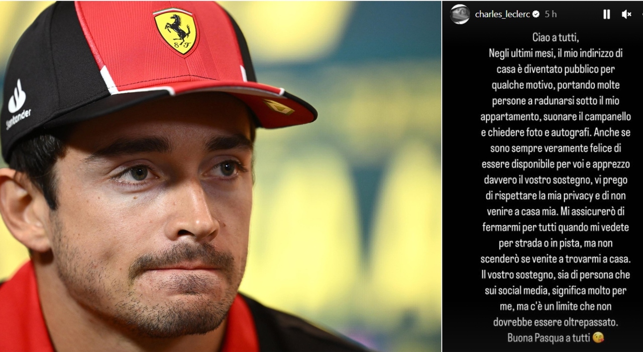 Leclerc, diffuso l'indirizzo di casa. L'appello del pilota Ferrari: «Rispettate la mia privacy, non venite a suonarmi»