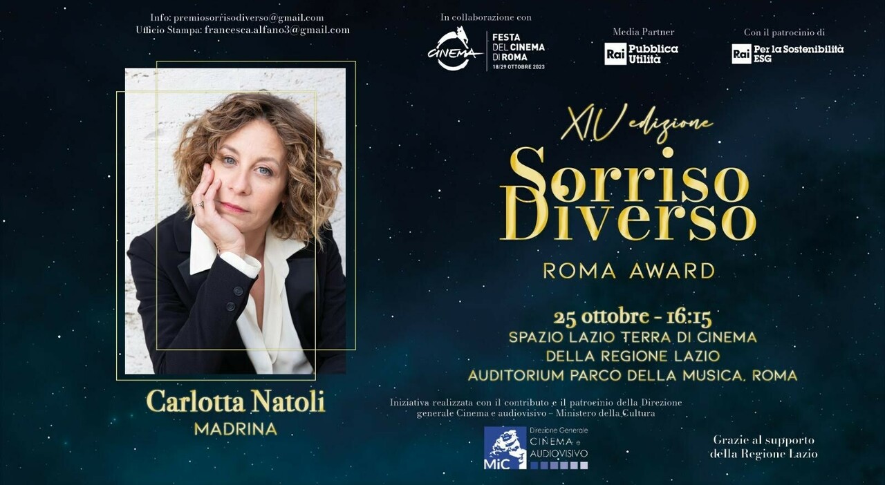 Il “Sorriso Diverso RomaAward” si terrà venerdì 25 ottobre presso lo Spazio Lazio Terra di Cinema della Regione Lazio all’Auditorium Parco della Musica.