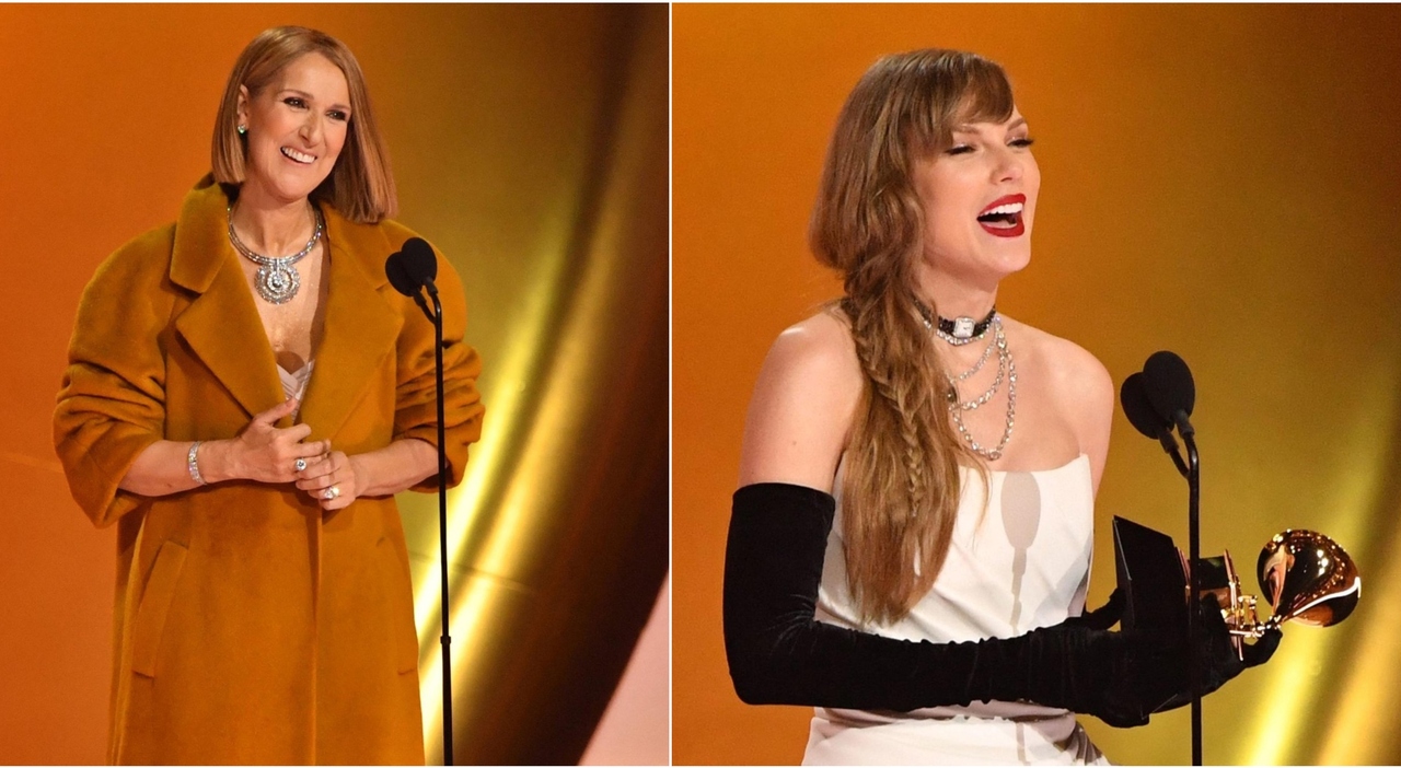 Celine Dion sorprende en los Grammy Awards y entrega premio a Taylor Swift