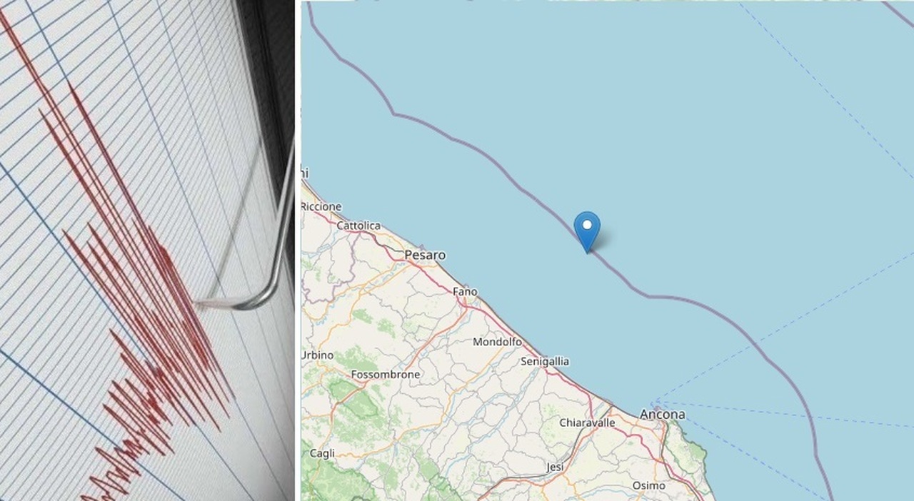 Trema la costa delle Marche: scossa di terremoto di Magnitudo 3.7 in mare